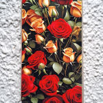 Чехол-книга Fashion Case для Huawei Honor 30i, красочный принт, красные и желтые розы, золотой