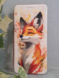 Чехол-книга Fashion Case для Huawei Honor X7C, красочный принт, лисичка, розово-золотой