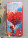 Чехол-книга Fashion Case для Huawei Honor X7C, красочный принт, сердце абстракция, красный