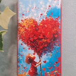 Чехол-книга Fashion Case для Huawei Honor X7C, красочный принт, сердце абстракция, красный