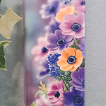 Чехол-книга Fashion Case для Huawei Honor X7C, принт, желтые и сиреневые цветочки, светло-фиолетовый