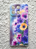 Силиконовый чехол для Huawei Honor X8B, антишок, принт, голубые сиреневые и белые цветы