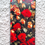 Чехол-книга Fashion Case для Huawei Honor X8B, принт, красные и желтые розы, изумрудный