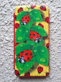 Чехол-книга Fashion Case для Huawei P SMART Z, красочный принт, божьи коровки, красный