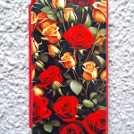 Чехол-книга Fashion Case для Huawei P SMART Z, красочный принт, красные и желтые розы, красный