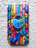 Чехол-книга Fashion Case для Huawei P SMART Z, красочный принт, замок и бабочки, бордовый