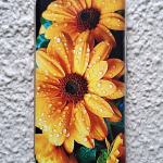 Чехол-книга Fashion Case для Huawei P SMART Z, красочный принт, желтые цветы, золотой