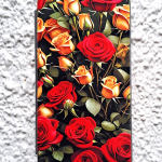 Чехол-книга Fashion Case для Huawei Y5 2018, красочный принт, красные и желтые розы, серый