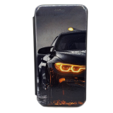 Чехол-книга Fashion Case для Huawei Y5 2018, красочный принт, машина с желтой фарой, черный