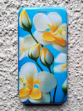 Чехол-книга Fashion Case для Huawei Y6 2018, красочный принт, бело-желтые цветы на голубом, голубой