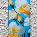 Чехол-книга Fashion Case для Huawei Y6 2018, красочный принт, бело-желтые цветы на голубом, голубой