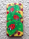 Чехол-книга Fashion Case для Huawei Y6 2018, красочный принт, божьи коровки, золотой