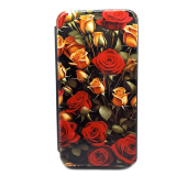 Чехол-книга Fashion Case для Huawei Y6 2018, красочный принт, красные и желтые розы, черный