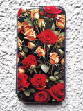 Чехол-книга Fashion Case для Huawei Y6 2018, красочный принт, красные и желтые розы, синий