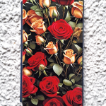 Чехол-книга Fashion Case для Huawei Y6 2018, красочный принт, красные и желтые розы, синий