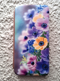Чехол-книга Fashion Case для Huawei Y7 2019, принт, желтые и сиреневые цветочки, розовое-золото