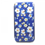 Чехол-книжка для Huawei Honor 8C, красочный принт, белые цветы на синем, темно-синий