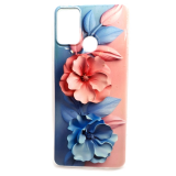 Силиконовый чехол для Huawei Honor 9A, красочный принт, розовый и голубой цветки