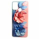 Силиконовый чехол для Huawei Honor 9A, красочный принт, розовый и голубой цветки