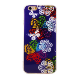 Чехол силиконовый FINITY для APPLE iPhone 5/5S/SE, непрозрачный, глянцевый, синий, бабочки