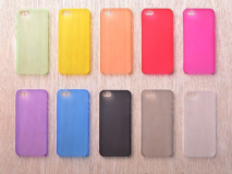 Чехол силикон.для Apple iPhone 5 матовый фиолетовый в техпеке