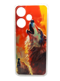 Силиконовый чехол для Infinix Hot 30i, антишок, красочный принт, волки