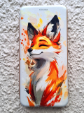 Чехол-книга Fashion Case для Infinix Hot 40i, принт, лисичка, золотой