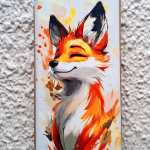 Чехол-книга Fashion Case для Infinix Hot 40i, принт, лисичка, золотой