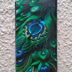 Чехол-книга Fashion Case для Infinix Hot 40i, принт, перья павлина, изумрудный