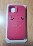 Силиконовый чехол для iPhone 11, с клеющимся ободком на камеру, однотонный, бордовый