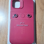 Силиконовый чехол для iPhone 11, с клеющимся ободком на камеру, однотонный, бордовый