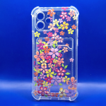 Силиконовый чехол для iPhone 12 (6.1), с визитницей и антишок, принт, много мелких цветочков