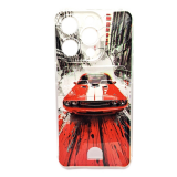 Силиконовый чехол для iPhone 15 Pro, с визитницей и антишок, принт, красное авто