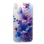 Силиконовый чехол для iPhone XR, красочный принт, голубые и сиреневые цветы