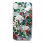 Силиконовый чехол для iPhone XR, красочный принт, красные и белые розы