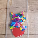 Силиконовый чехол для iPhone XR, прозрачный с принтом, цветной кот с сердцем