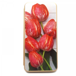 Чехол-книга Fashion Case для Realme C53, принт, цветы тюльпаны, золотой