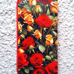 Чехол-книга Fashion Case для Realme 10, принт, красные и желтые розы, красный