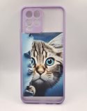 Чехол для Realme 8 Pro матово-прозрачный, с защитой камеры, красочный принт, котик голубоглазый