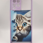 Чехол для Realme 8 Pro матово-прозрачный, с защитой камеры, красочный принт, котик голубоглазый