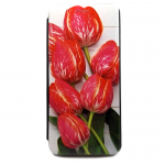 Чехол-книга Fashion Case для Realme C11, красочный принт, цветы тюльпаны, черный