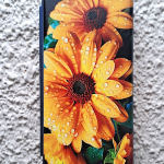 Чехол-книга Fashion Case для Realme C11, красочный принт, желтые цветы, синий