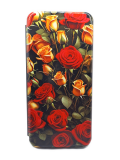 Чехол-книга Fashion Case для Realme C20, красочный принт, красные и желтые розы, черный