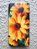 Чехол-книга Fashion Case для Realme C25/C25S, красочный принт, желтые цветочки, золотой