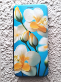 Чехол-книга Fashion Case для Realme C3, красочный принт, бело-желтые цветы на голубом, синий