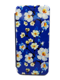 Чехол-книга Fashion Case для Realme C53, красочный принт, белые цветы на синем, синий