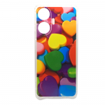 Силиконовый чехол для Realme C55, антишок, красочный принт, разноцветные сердечки