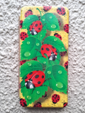 Чехол-книга Fashion Case для Realme C61/C63, принт, божьи коровки, золотой