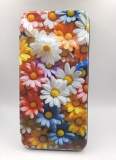 Чехол-книга для Samsung Galaxy A13 (4G), красочный принт, разноцветные ромашки, темно-синий