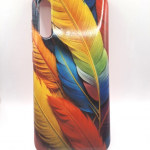 Силиконовый чехол для Samsung Galaxy A50, Silicone case, красочный принт, цветные перья